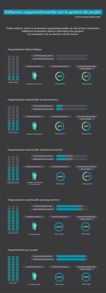 Infographie influence Organisation sur Projet